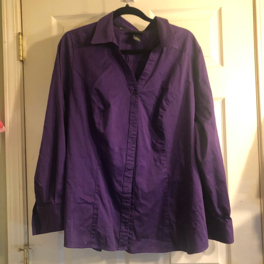 Plus size purple Long sleeve blouse size 24